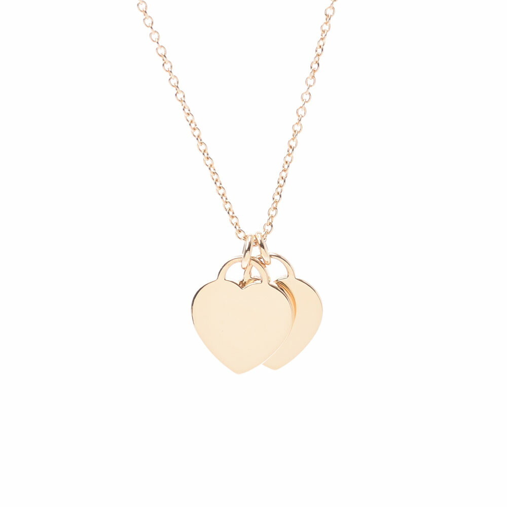 TIFFANY Return to Tiffany Double Heart Stainless Steel Necklace